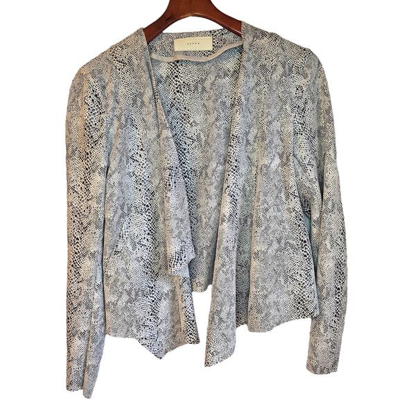 Blank NYC Snake Eyes Open Front Draped Faux Suede Moto Boho Jacket - Picture 4 of 9